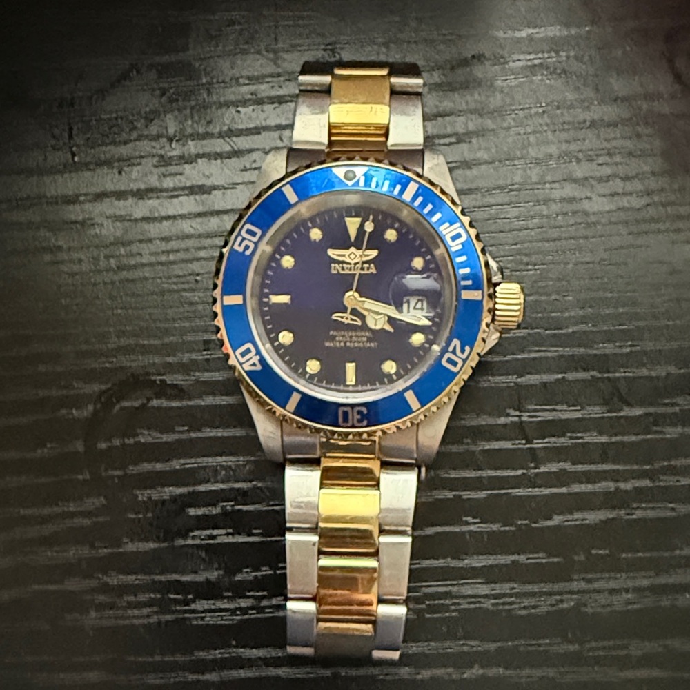 Invicta Gold and Blue Dive Watch